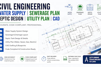 design civil engineering septic sewerage water supply utility plan