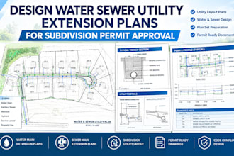 design water sewer utility extension plans for subdivision permit approval