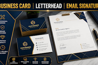 design a professional business card, letterhead and custom HTML email signature