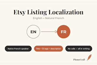 localize your etsy listing into natural french with SEO tags
