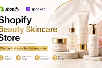 shopify dropshing beauty skincare product store supplier integration via spocket