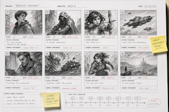 create cinematic storyboard panels for animation and film