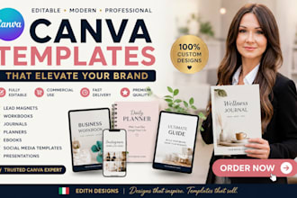 design editable canva templates, workbook design, journal, selfhelp ebook design