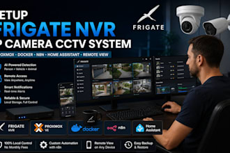 setup frigate nvr ip camera cctv proxmox docker n8n home assistant remote view