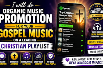 do organic music promotion for your gospel music on a leading christian playlist