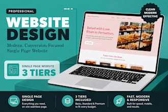 design a clean and modern single page website for your small business