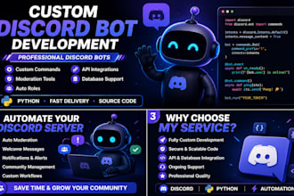 develop a custom discord bot with automation and API integration