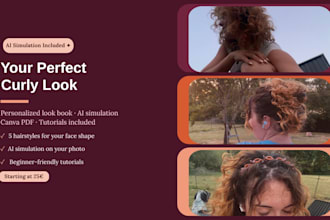 create a personalized curly hair look book with ai simulation