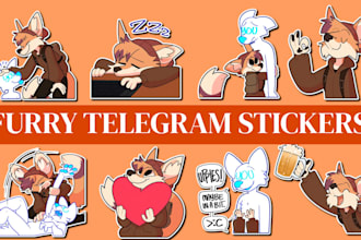 draw furry telegram sticker discord sticker nsfw furry art animated sticker pack
