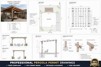 create pergola permit drawings and city permit plans