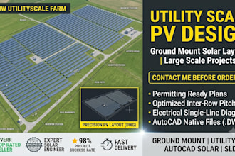do ground mount solar design and utility scale pv design in autocad