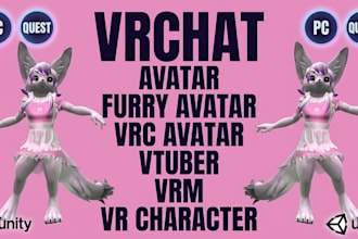 custom vrchat avatar furry avi oc character anime nsfw avatar commission unity
