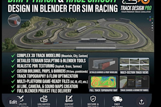 do drift track and race circuit design in blender for sim racing