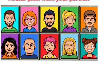 create avatar cartoon from your portrait in pixel art style