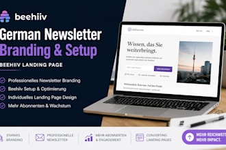 create german beehiiv newsletter email branding setup beehiiv landing page