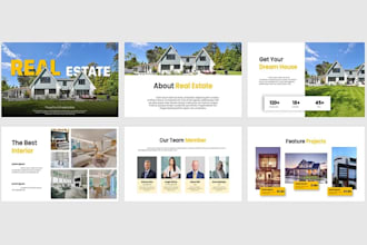 design luxury real estate listing pitch deck brochure, powerpoint presentation