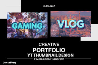 design high CTR gaming yt thumbnail for youtube channel