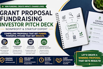 do winning grant proposal fund raising investor pitch deck non profit start up