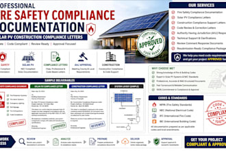 fire safety compliance documentation solar pv construction compliance letters