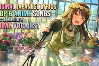 write original japanese lyrics jpop anime songs  vocal melody anime vocalist