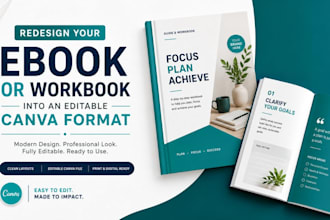 redesign your ebook or workbook into an editable canva format