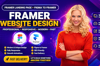 design framer website, framer landing page, figma to framer with animation