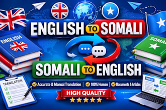 be your professional english to somali