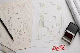 draw a professional site plan for permit, zoning, and city approval