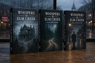 create a small town mystery book cover design