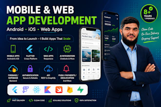 build web app, android and ios app, mobile app development, app creation