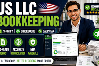 do bookkeeping for US llc and shopify sellers I will do bookkeeping for US