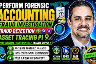 perform forensic accounting fraud investigation fraud detection asset tracing pi