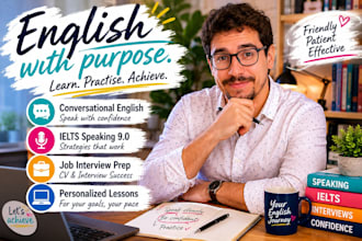 teach you conversational english and ielts speaking practice