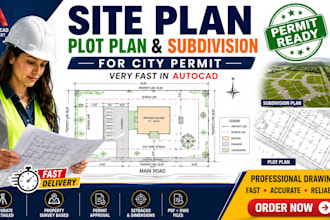 draw site plan, plot plan and subdivision for city permit in autocad