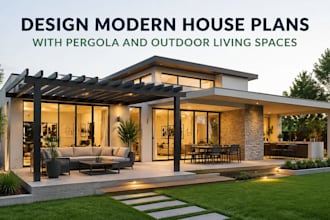 design modern house plans with pergola and outdoor living spaces