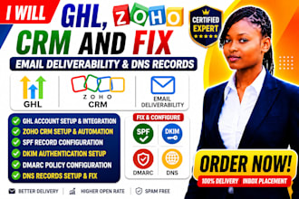 ghl zoho CRM and fix spf dkim dmarc email deliverability dns records