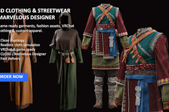 3d clothing streetwear model fashion model 3d garment model marvelous designer
