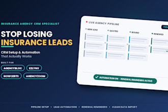 setup insurance agency crm agencybloc ezlynx nowcerts agencyzoom unlocked CRM