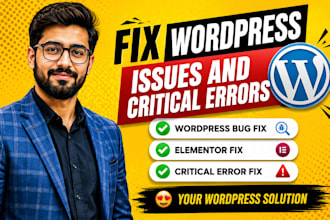 fix wordpress issue fix wordpress critical error wordpress bug fix wordpress