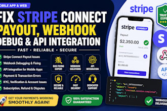 fix mobile app stripe connect payout debug webhook problem API integration