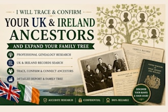 trace UK and irish ancestors, genealogy research, brick wall and family history