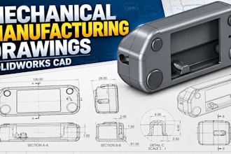 create mechanical manufacturing drawings in  solidworks
