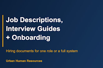 write job descriptions interview guides and onboarding checklists
