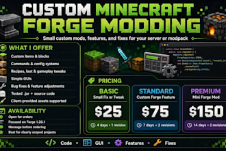 create a custom minecraft forge mod for you