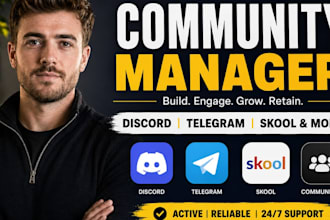be your skool community moderator, discord manager, telegram admin group manager