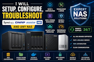 setup, configure, troubleshoot synology, qnap, asustor, wd, and any nas