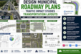 design municipal roadway plans traffic impact studies, transportation layouts