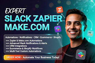slack zapier make com automate notifications alerts CRM ecommerce shopify