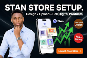 setup and design stan store, upload digital products, stan store marketing seo