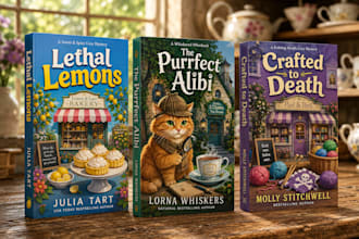 design a cartoon style cozy mystery cover for kdp
